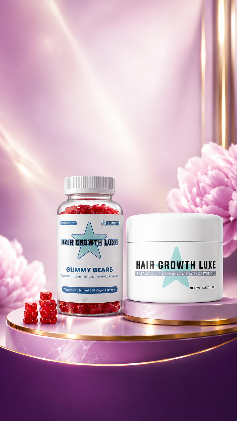 Grow Hair Luxe 3-step hair routine