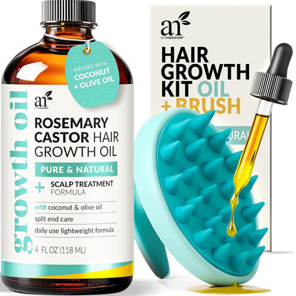 Rosemary Castor Hair Oil + Massager Hair Growth Set